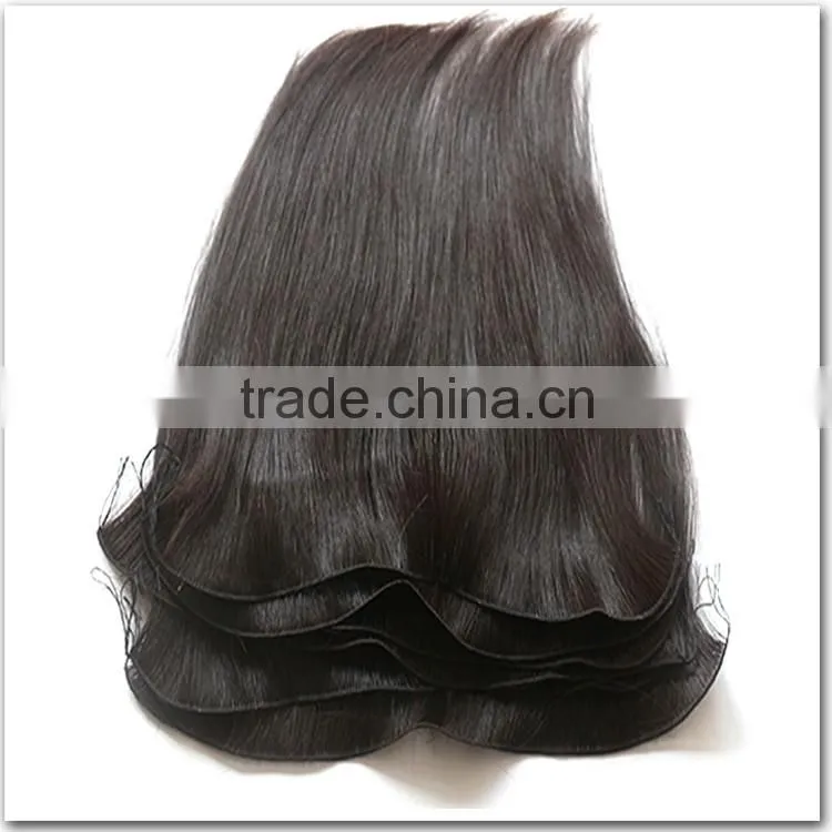 100% mongolian hair human hair weaving, top quality hand tied weft