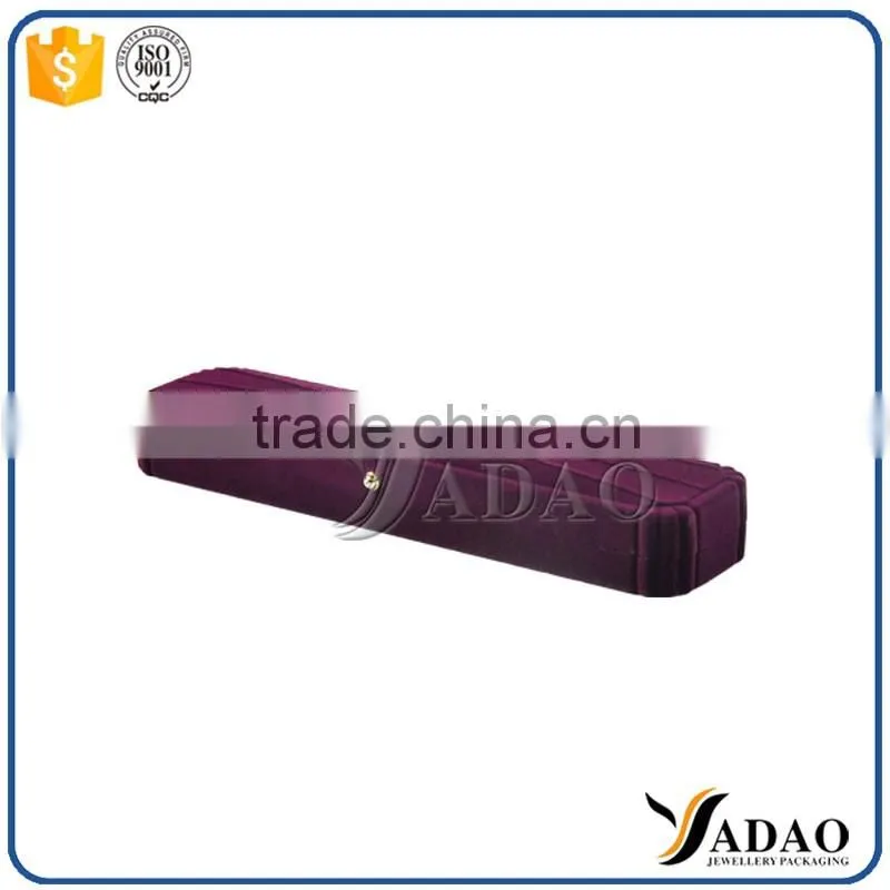 Customized various style purple velvet jewelry ring packaging boxes