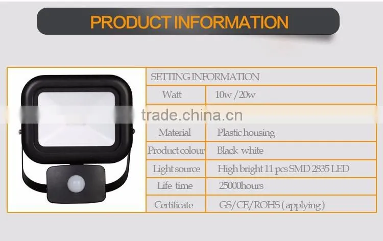 Smart 10W Sensor LED Floodlight