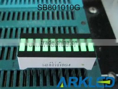 white segment ,cheapest price green color 1 inch LED Bargraph Display from ARKLED,10 segment