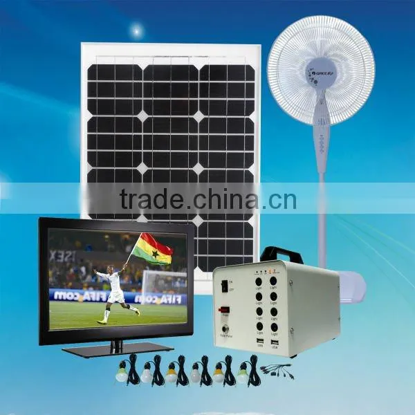 solar home light can load DC fan DC TV