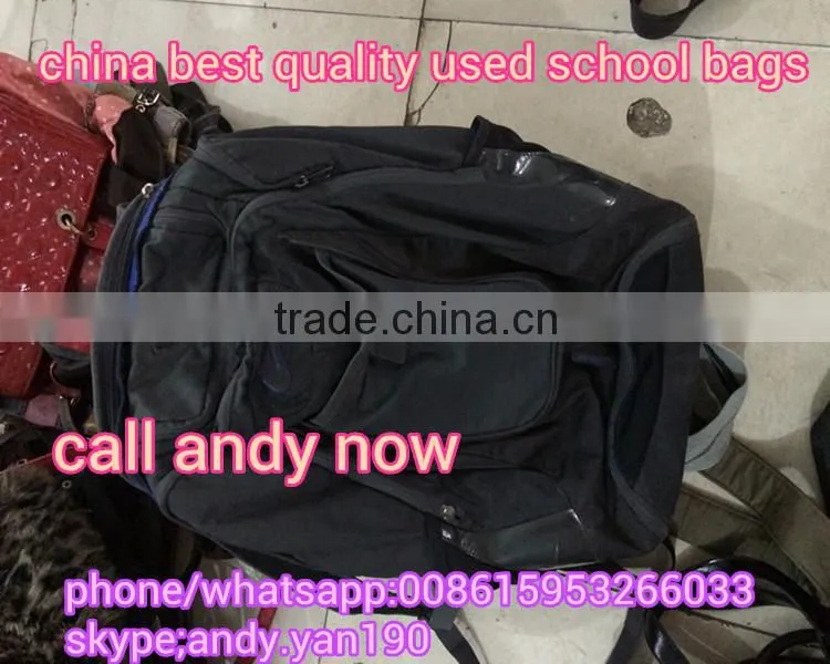 2015 fashionable wholesale second hand lady men used genuine leather bags