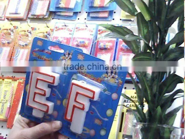 Wholesale A-Z Outline Alphabet Candle, available in A B C D E F G ...Y , 26 letter candle Kids Birthday Partyware Party Supplies