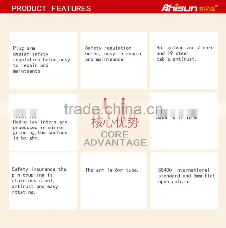 clear plate two columns hydraulic 220v car lift 4000kg