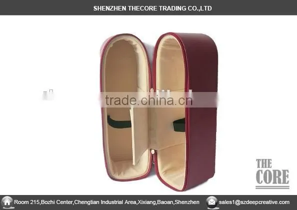PU Leather red color 2 bottles wine carrier, two bottles PU wine box, pu wine carrier