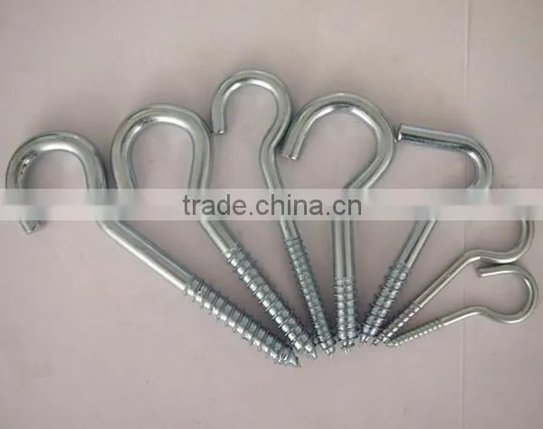Rigging hardware hook screw,screw hook open, C hook screw