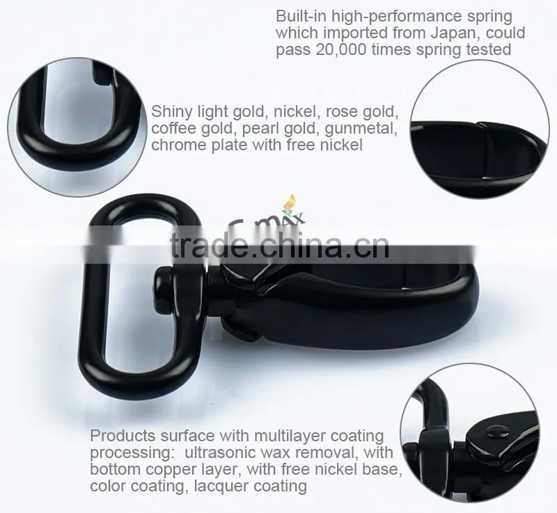 38mm Black Swivel Eye Snap Hook For Strap