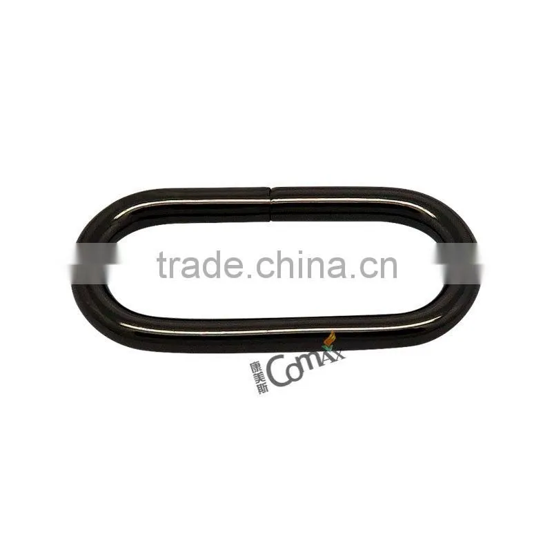 Fashion bag and handbag black metal oval ring