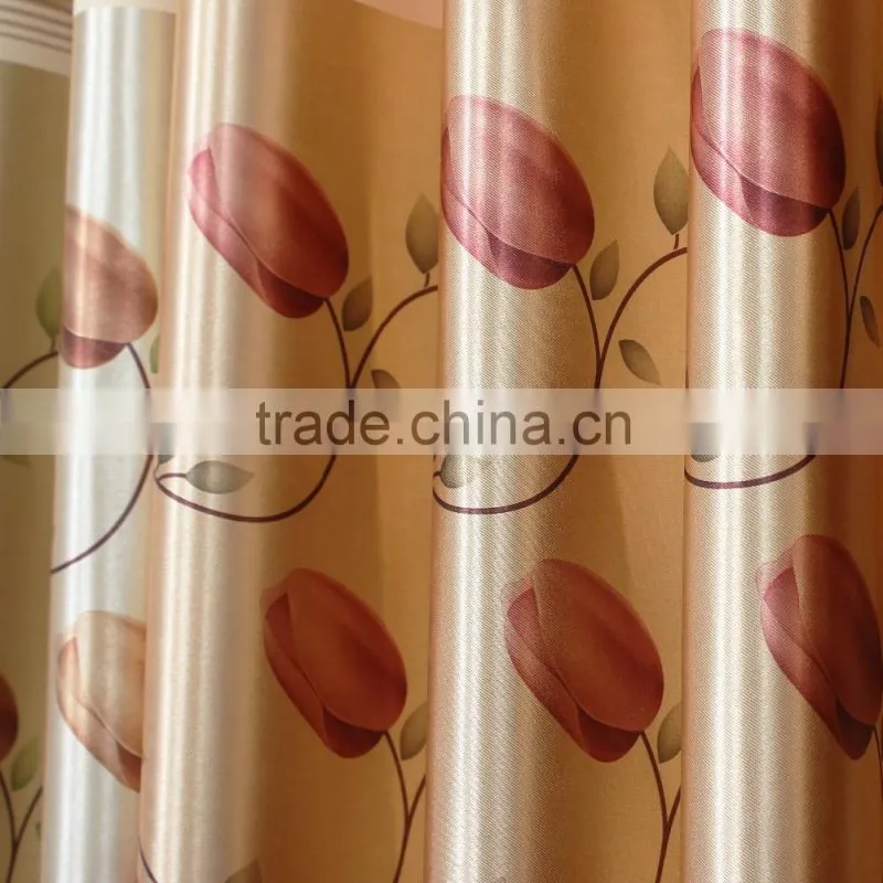 2016 summer color blackout curtain ,luxury polyester fabric twill for living room