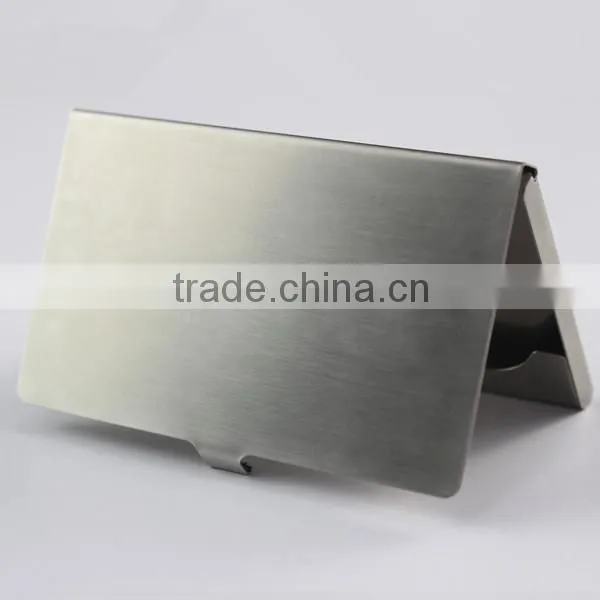 Inside and outside the whole brushed surface stinless steel metal name card holder business card case