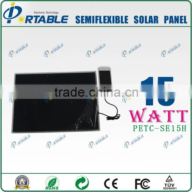 High efficiency sunpower solar panel, solar flexible panel 15W (PETC-SE15H)