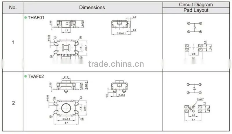 FTHAF01 mini touch dimmer switch tact switch