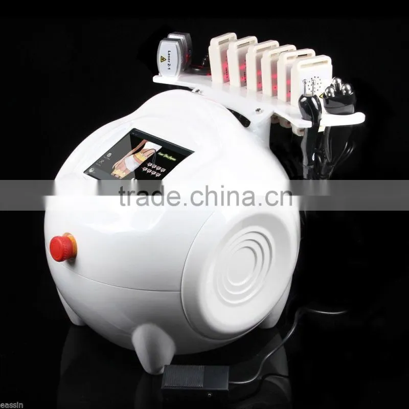 Multifunctional 4in1 tripolar rf 40k cavitation 6 big pads and 2 small pads lipolaser machine