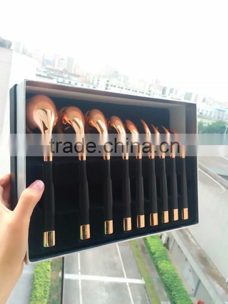 9pcs Smaller Mini Style Golf Toothbrush Makeup Brush Set / Oval Mini Golf Makeup Brush