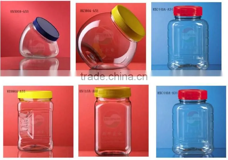 470ml wholesale hermetic airtight plastic jam jar with mental clip for food factory