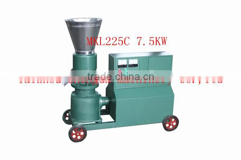 MKL225 flat die wood pellet machine with roller driven