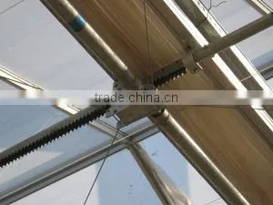 Automatic venlo greenhouse rack and pinion shading system