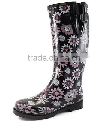 Women's Puddles Rain and Snow Boot Multi Color Mid Calf Knee High Waterproof Rainboots