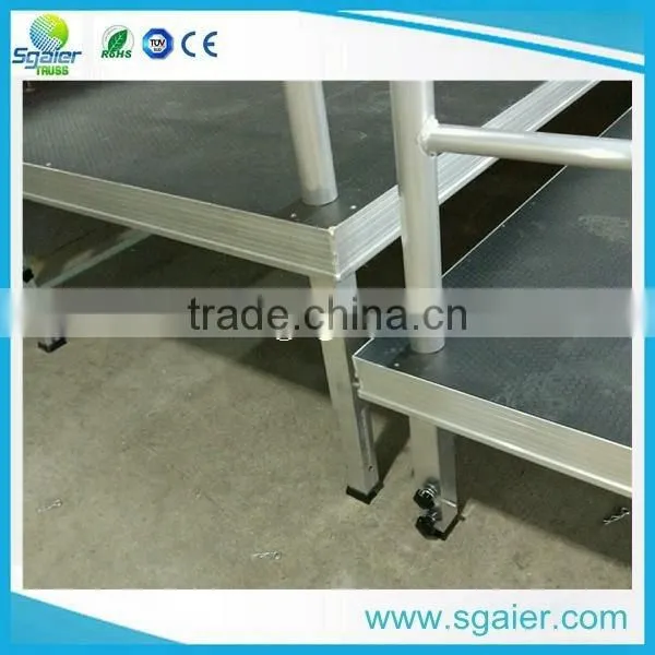 Indoor main portable spectator stand,bleacher stand with guardrail
