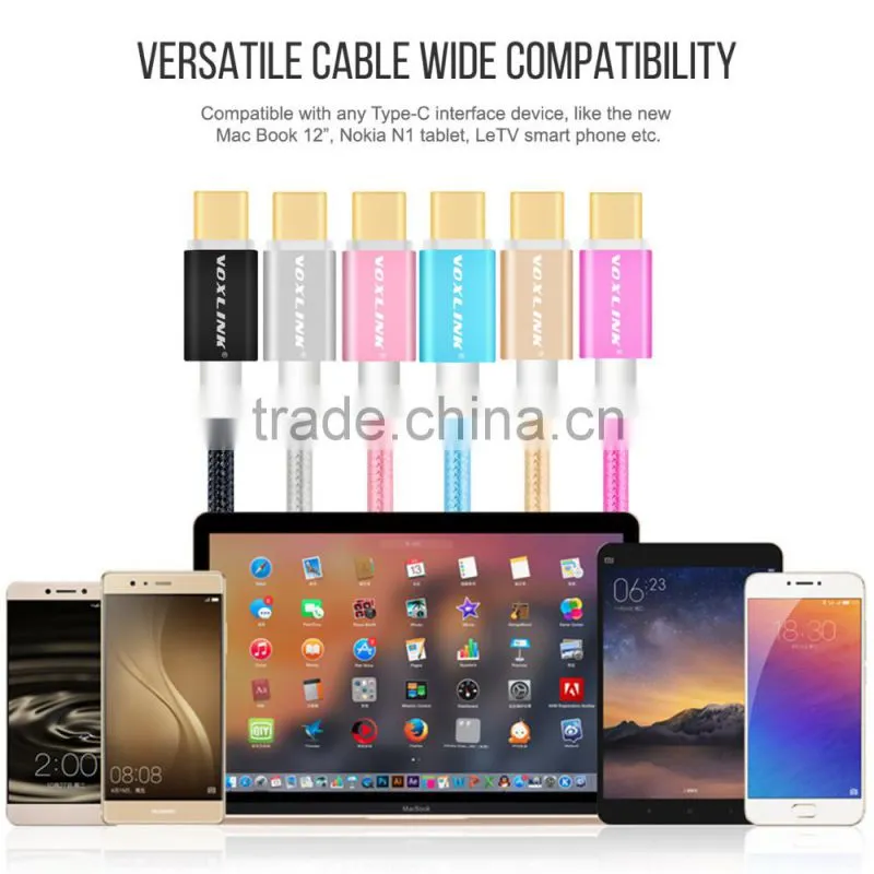 Voxlink od=3.3mm fast charging Gold plated usb type c to type c charger cable male to male,0.5m/1m/1.5m/2m/3m optional