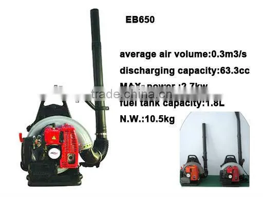 high efficient 2 stroke 63.3cc gasoline cleaning blower EB650