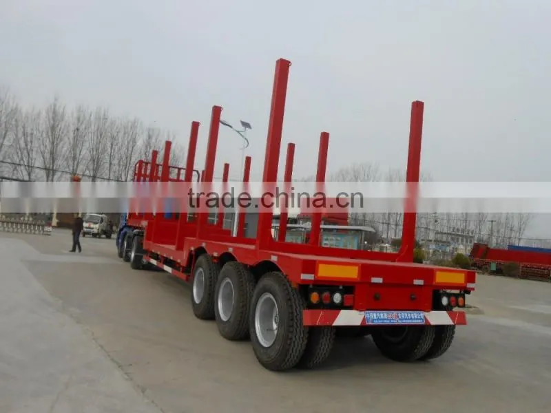 3 axle long wood transport semi trailer log truck trailer