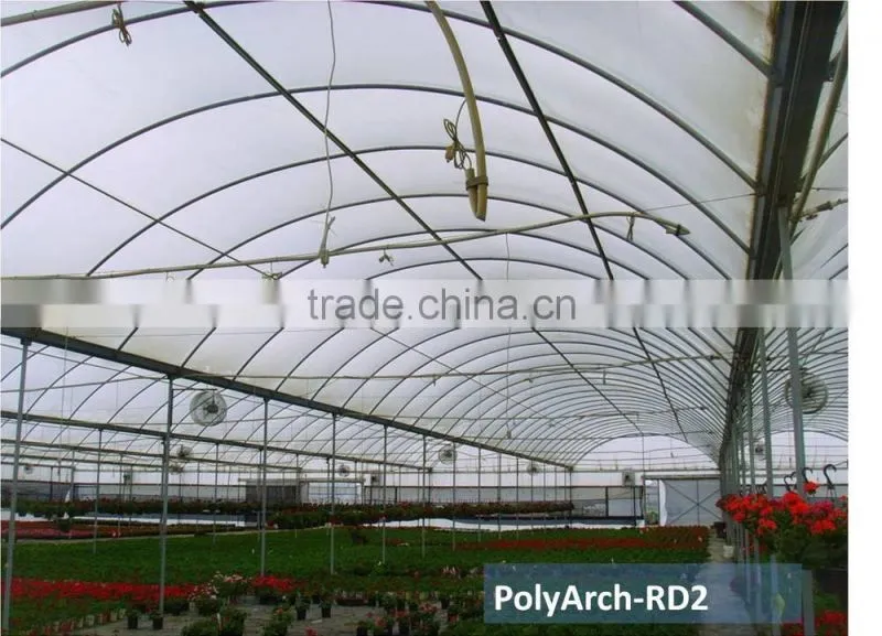 RoughBrothers PolyArch-RD2 Muli-span Galvanized Steel Frame Agricultural greenhouse
