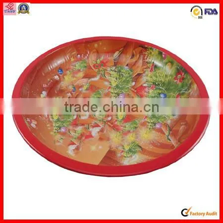 recycled high quality custom round metal tin tray