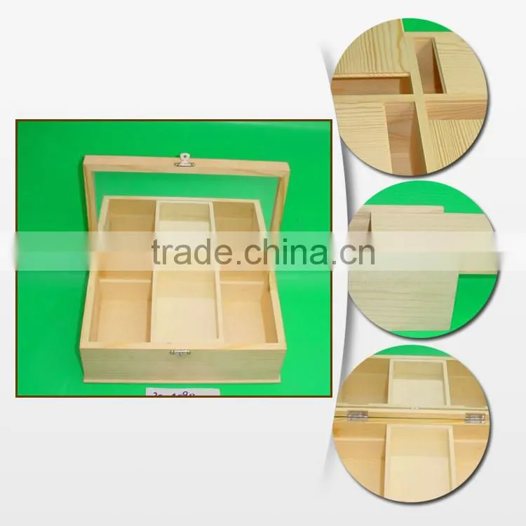 Light weight solid wood box with black painting and slide lid