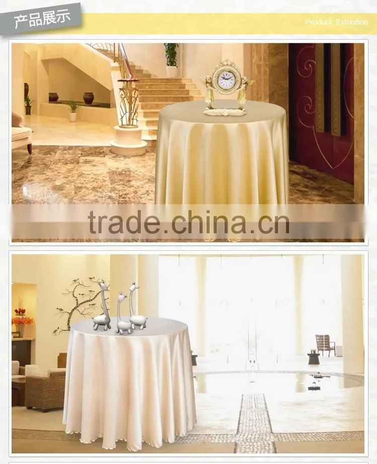 hotsale off-white tapestry satin table cover for hotel restaurant weddings