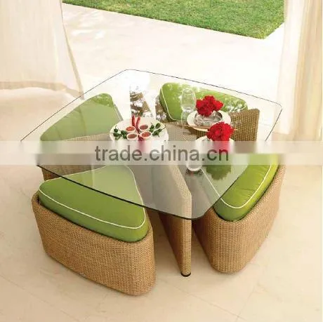 Modern dining room furniture rattan dining table and chair