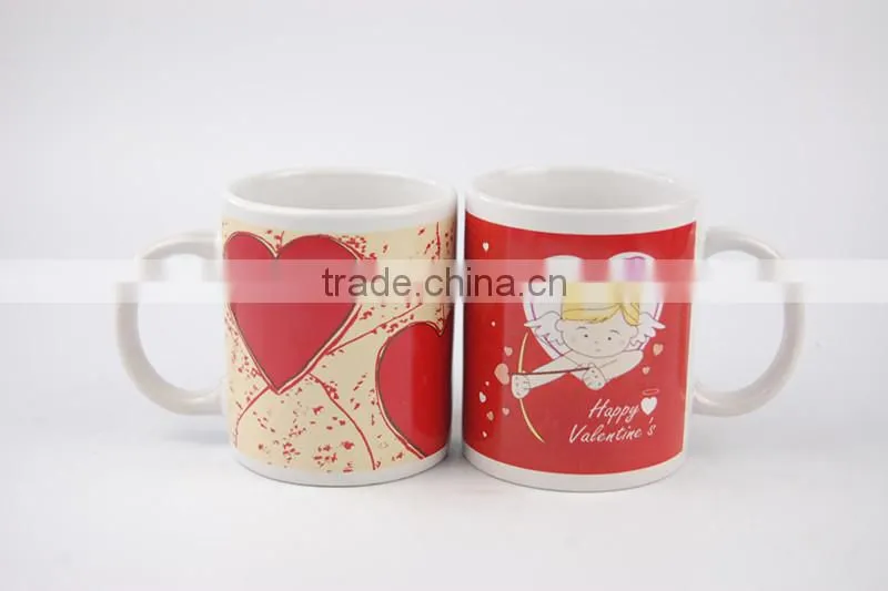 heart shape ceramic couple mug