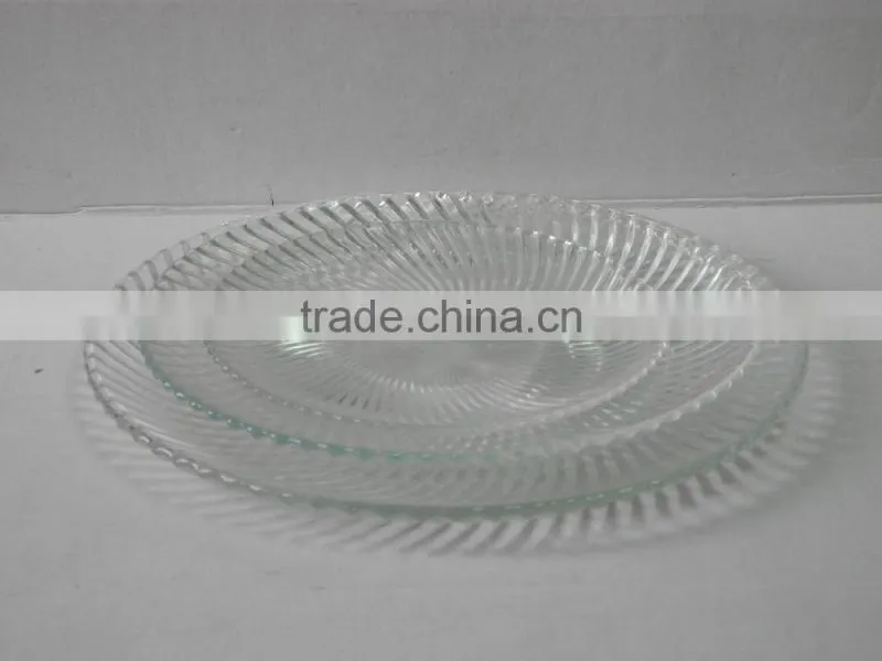 dinnerware diamond transparent glass dishes with stripe