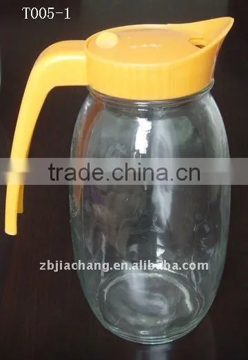 1200ml glass beverage container with plastic lid