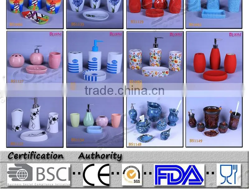 2014 Hot sale 3 pcs bathroom set ceramic bath accessory