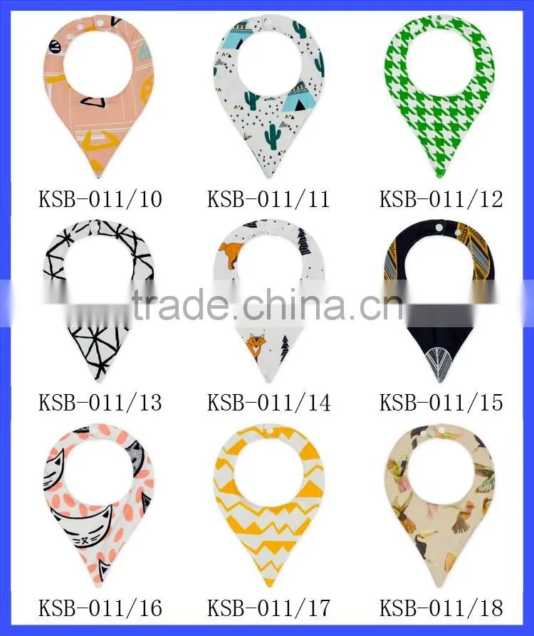 Baby Unisex Animal And Fruit Print Drooling And Teething Baby Bibs Triangle