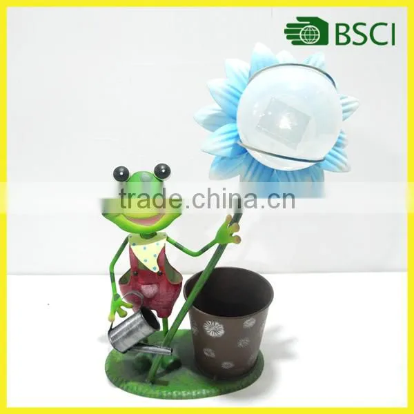 YS15123 Metal animal planter solar led flower pot light