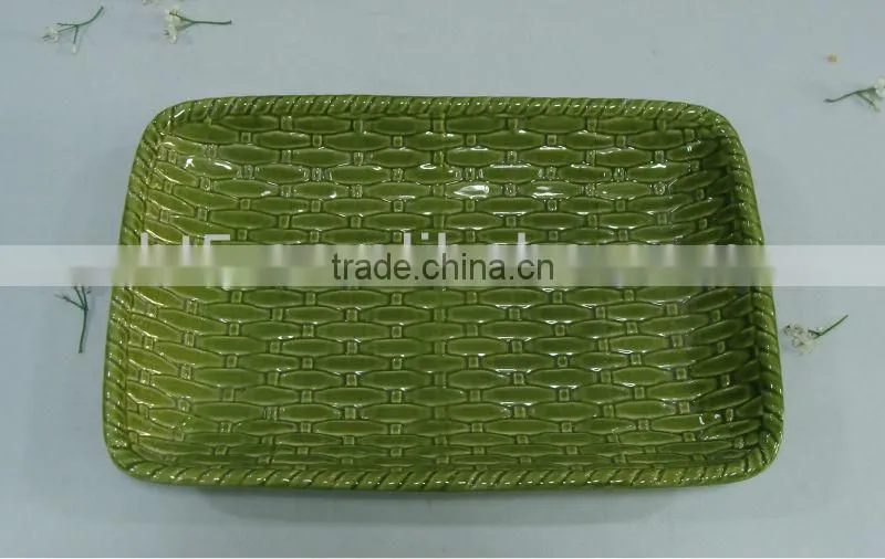 Japanese popular rectangular ceramic serving plate