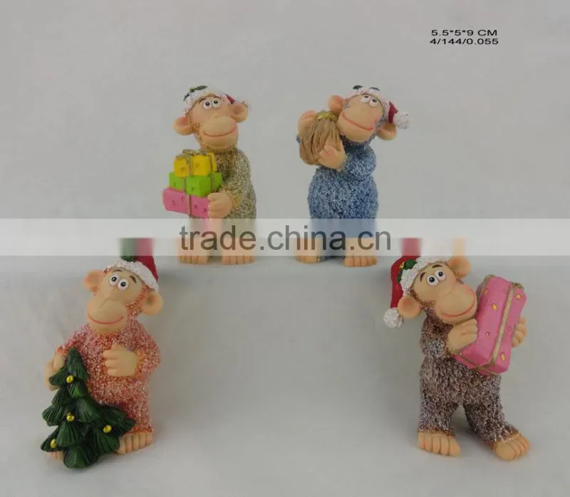 Resin christmas monkey sculpture for 2016