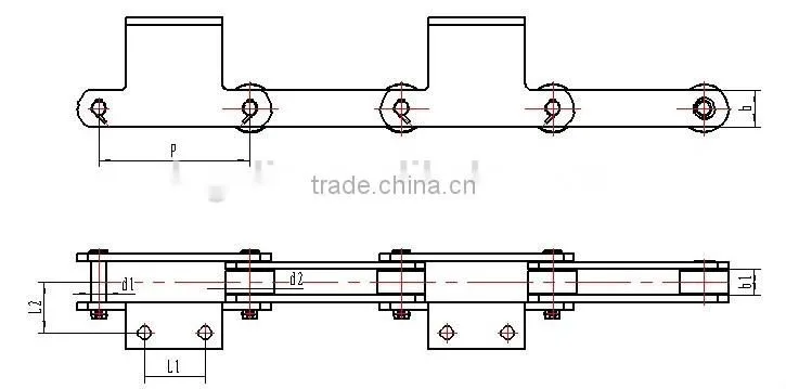Doube pitch large size conveyor chain for stacker reclaimer