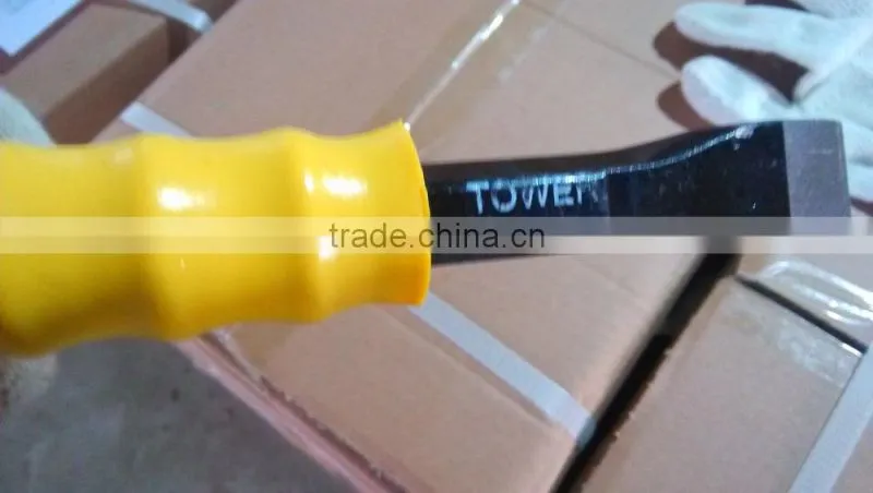 Carbon steel drop forged chisel with rubber handle