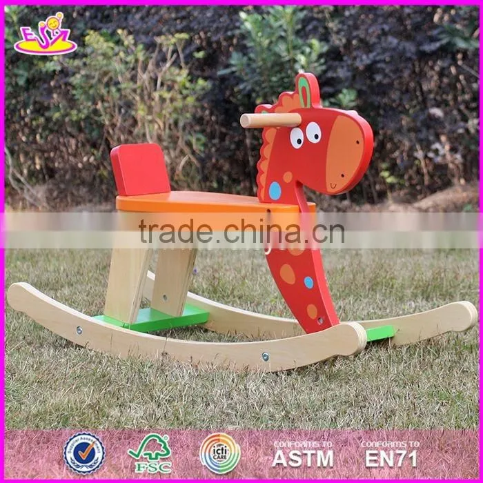 2017 New design funny rocking horse toddlers wooden ride on toys W16D109-S