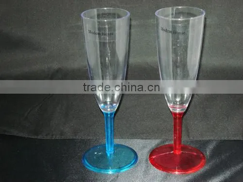 Disposable plastic champagne glasses/plastic ps goblet set