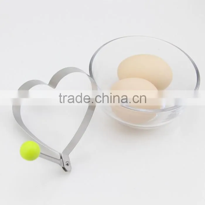 Hot Selling Novelty Cook Fried Egg Pancake Stainless Steel Heart Shaper Mould Mold Kitchen Tool Rings