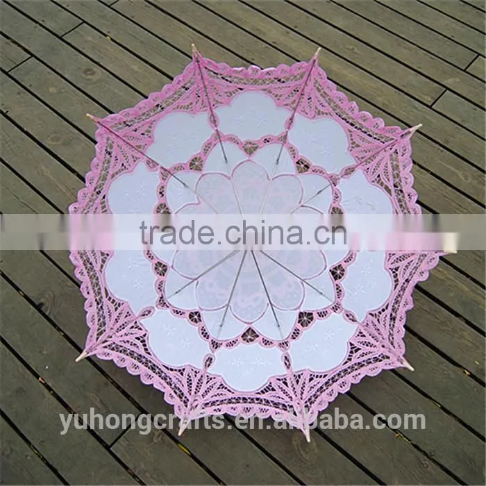 Handmade pink lace umbrella for wedding/gift/decoration