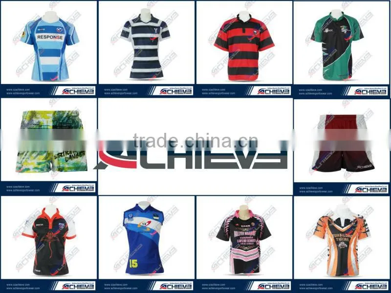 Sublimation printing uruguay team set rugby jersey