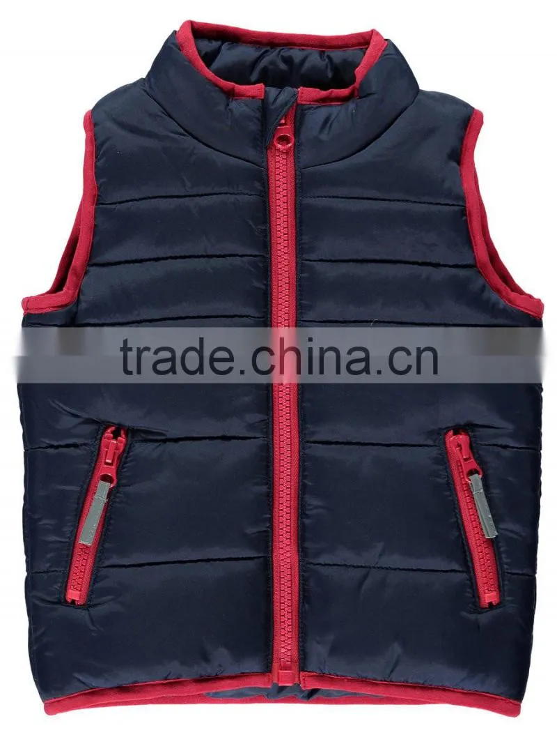 Warm custom unisex zip quilted baby vest bodywarmer
