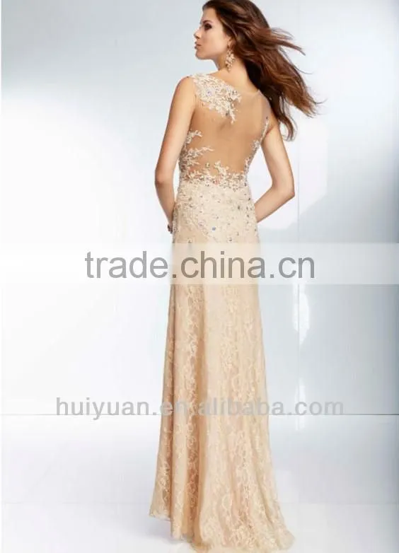 Sexy Lace sleeveless Sequin Beaded Elie Saab Evening Dress