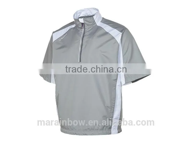 customized high quality wind breaker Golf Mens Water Repellent Golf Half Sleeve Windshirt