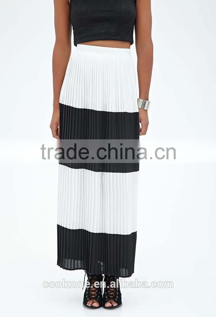 2015 New arrival chiffon pleated skirt latest skirt design pictures long skirts